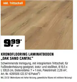 OBI Kronoflooring laminatboden oak sand cantal Angebot