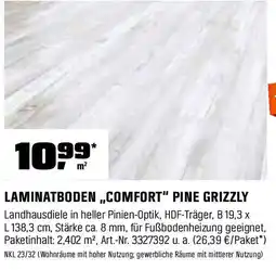 OBI Laminatboden comfort pine grizzly Angebot