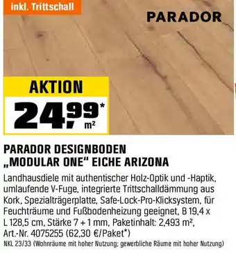 OBI Parador designboden modular one eiche arizona Angebot