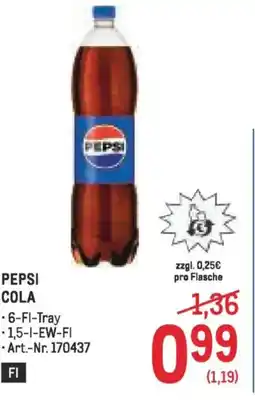 Metro Pepsi cola Angebot