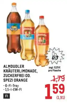 Metro Almdudler kräuterlimonade, zuckerfrei od. spezi orange Angebot