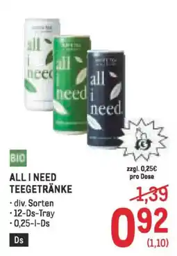 Metro All i need teegetränke Angebot