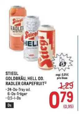 Metro Stiegl goldbräu, hell od. radler grapefruit Angebot