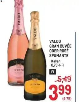 Metro Valdo gran cuvée oder rosé spumante Angebot