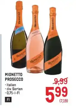 Metro Mionetto prosecco Angebot