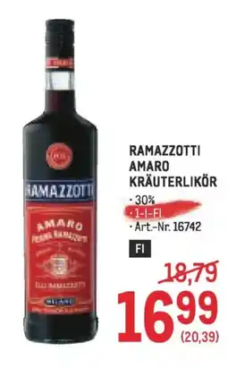 Metro Ramazzotti amaro kräuterlikör Angebot