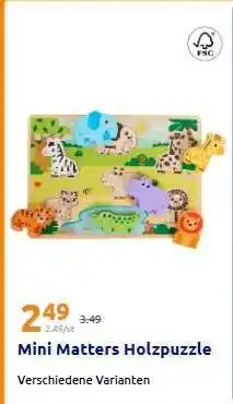 Action Mini Matters Holzpuzzle Angebot