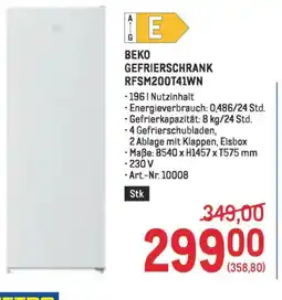 Metro Beko gefrierschrank rfsm200t41wn Angebot