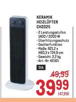 Metro Keramik heizlüfter ch2025 Angebot