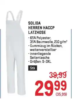 Metro Solida herren haccp latzhose Angebot