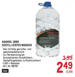 Metro Adamol 1896 destilliertes wasser Angebot