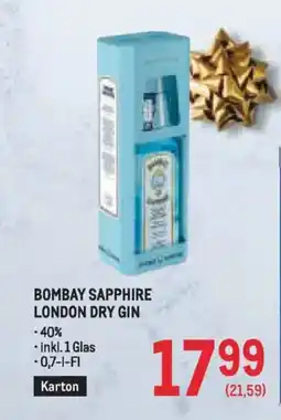 Metro Bombay Sapphire London Dry Gin Angebot