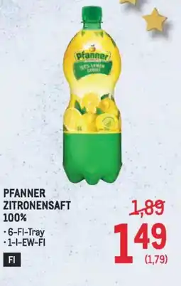 Metro Pfanner Zitronensaft Angebot