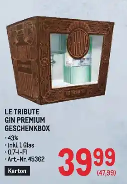 Metro Le tribute gin premium geschenkbox Angebot
