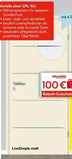 Hellweg CPL-Tür Donau G-Tec Angebot