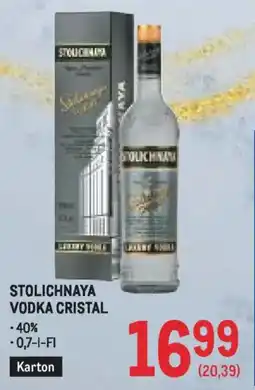 Metro Stolichnaya Vodka Cristal Angebot