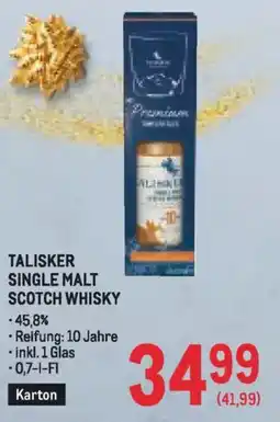 Metro Talisker single malt scotch whisky Angebot
