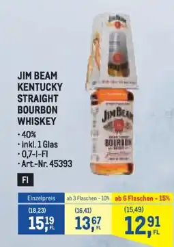 Metro Jim Beam Kentucky Straight Bourbon Whiskey Angebot