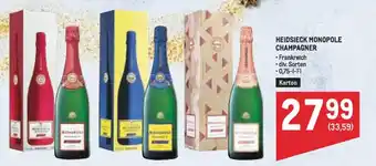 Metro Heidsieck monopole champagner Angebot