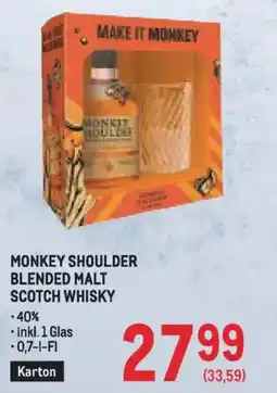Metro Monkey shoulder blended malt scotch whisky Angebot