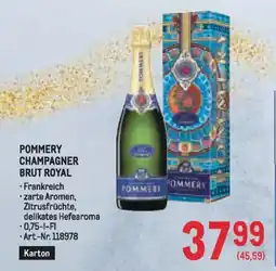 Metro Pommery Champagner Brut Royal Angebot