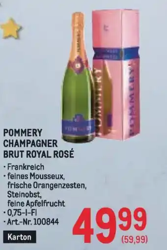 Metro Pommery champagner brut royal rosé Angebot