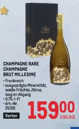 Metro Champagne rare champagne brut millesime Angebot