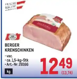 Metro Berger krenschinken Angebot