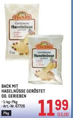 Metro Back mit haselnüsse geröstet od. gerieben Angebot