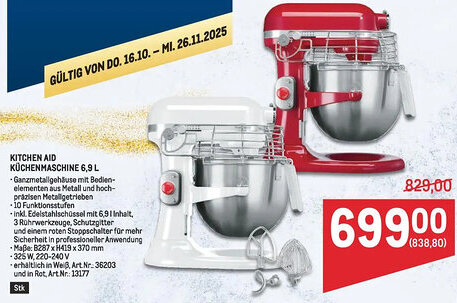 Metro Kitchen aid küchenmaschine Angebot