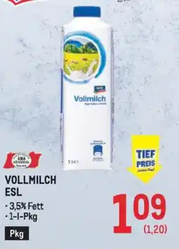 Metro Vollmilch esl Angebot