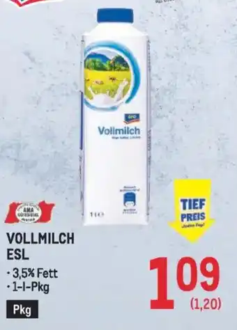 Metro Vollmilch esl Angebot