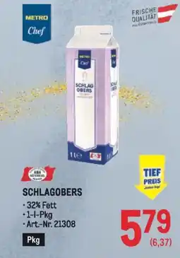 Metro Schlagobers Angebot