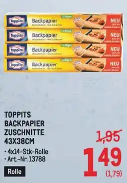 Metro Toppits backpapier zuschnitte Angebot
