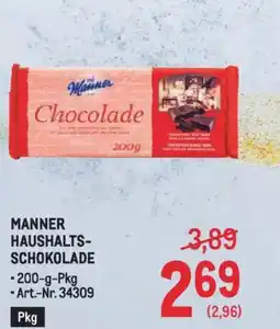 Metro Manner haushalts- schokolade Angebot