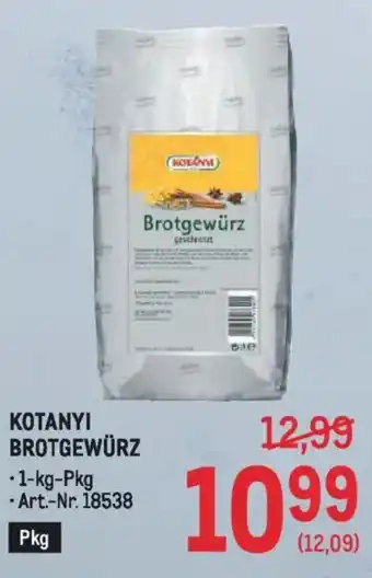 Metro Kotanyi brotgewürz Angebot