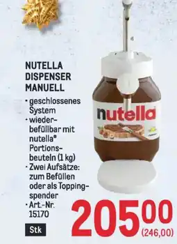 Metro Nutella dispenser manuell Angebot