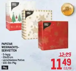 Metro Papstar weihnachts servietten Angebot