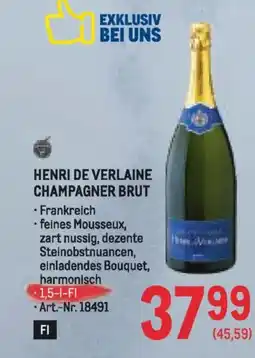 Metro Henri de verlaine champagner brut Angebot