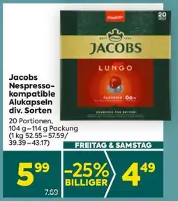 Billa Jacobs Nespresso-kompatible Alukapseln div. Sorten Angebot