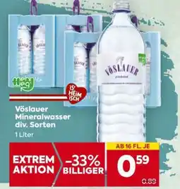 Billa Vöslauer Mineralwasser div. Sorten Angebot