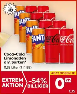 Billa Coca-Cola Limonaden Angebot