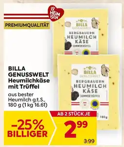 Billa Billa genusswelt heumilchkäse mit trüffel Angebot