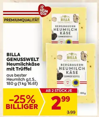 Billa Billa genusswelt heumilchkäse mit trüffel Angebot