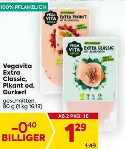 Billa Vegavita Extra Classic, Pikant od. Gurkerl Angebot