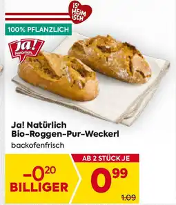 Billa Ja! Natürlich Bio-Roggen-Pur-Weckerl Angebot