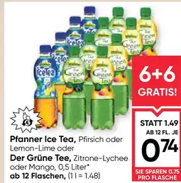 Maximarkt Pfanner ice tea, pfirsich oder lemon-lime oder der grüne tee, zitrone-lychee oder mango Angebot