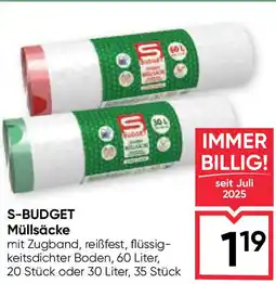 Maximarkt S-BUDGET Müllsäcke Angebot