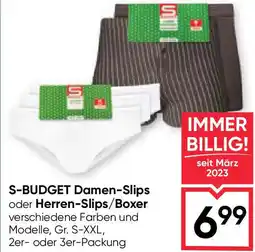 Maximarkt S-BUDGET Damen-Slips oder Herren-Slips/Boxer Angebot