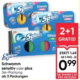 Maximarkt Schwamm sensitiv oder plus 3er-Packung Angebot